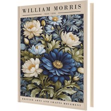 Deffter Blue Flower William Morris 96 Yaprak Çizgili Sert Kapak Defter