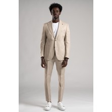 Sir Regular Fit Yarım Astarlı %100 Linen (Keten) Kumaş Takım Elbise