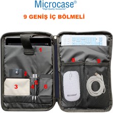 Microcase AL4346 Huawei Matepad Se 11 Tabletler Için Omuz Askılı El Tutacaklı Sleeve Taşıma Çantası Lacivert Krem Gri