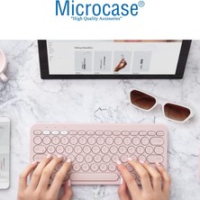 Microcase AL4515 Xiaomi Redmi Pad Pro 12 İnç Tablet Için Bluetooth Klavye + Mouse + Tablet Standı - Pembe