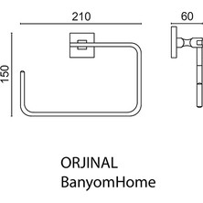 Çelik Banyo KU10-008.2 Paslanmaz Pirinç Kumru Kare Havluluk Bronz Antik