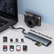 UltraTekno Macbook Uyumlu 9in1 Type-C To 4K Ultra Hd 1080P HDMI 2* USB 3.0 Sd Tf Kart Okuyucu Çevirici Hub Adaptör