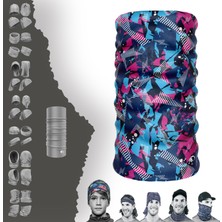 E-Taktik Extreme Beyaz Çizgili Siyah  Boyunluk Bandana Baf Toka Maske Saçbandı