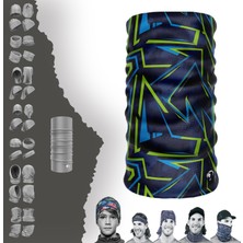 E-Taktik Extreme Lacıvert Yeşil Desenli Boyunluk Bandana Baf Toka Maske Saçbandı