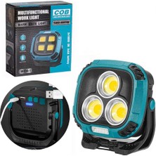 Powermaster MX-W891 4000K - 7000K - Kırmızı 3 Cob Ledli 30 Watt Çok Fonksiyonlu Çalışma Lambası (Powerbank)