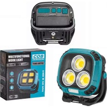 Powermaster MX-W891 4000K - 7000K - Kırmızı 3 Cob Ledli 30 Watt Çok Fonksiyonlu Çalışma Lambası (Powerbank)