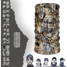 E-Taktik Extreme Kahverengi Tonlu Yapraklar Boyunluk Bandana Baf Toka Maske Saçbandı