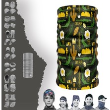 E-Taktik Extreme Yeşil Kuş Tüylü Boyunluk Bandana Baf Toka Maske Saçbandı