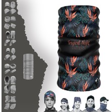 E-Taktik Extreme Büyük Pembe Yapraklı Tropical Boyunluk Bandana Baf Toka Maske Saçbandı