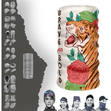 E-Taktik Extreme Güllü Kaplan Boyunluk Bandana Baf Toka Maske Saçbandı