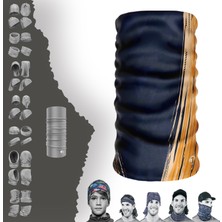 E-Taktik Extreme Çizgili Turuncu Siyah  Boyunluk Bandana Baf Toka Maske Saçbandı