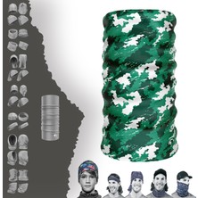 E-Taktik Extreme Karışık Yeşil Beyaz Boyunluk Bandana Baf Toka Maske Saçbandı