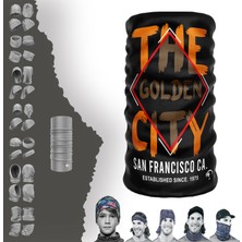 E-Taktik Extreme Kahverengi Turuncu The Golden Cıty Yazılı Boyunluk Bandana Baf Toka Maske Saçbandı