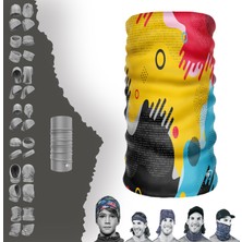 E-Taktik Extreme Sarı Kırmızı Karışık Desenlı Desenli Boyunluk Bandana Baf Toka Maske Saçbandı