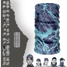 E-Taktik Extreme Karışık Desenli Mor Mavi  Boyunluk Bandana Baf Toka Maske Saçbandı