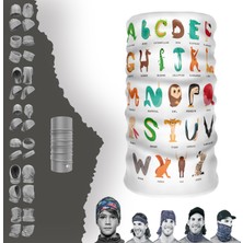 Extreme Hayvanlı Tipografili Alfabe Boyunluk Bandana Baf Toka Maske Saçbandı