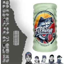 E-Taktik Extreme Mavi Balıklı Yeşil Boyunluk Bandana Baf Toka Maske Saçbandı