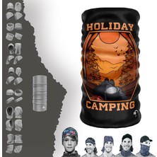 E-Taktik Extreme Holiday Camping Yazılı Manzara Boyunluk Bandana Baf Toka Maske Saçbandı