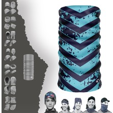 E-Taktik Extreme  Çizgili Lacivert Mavi Boyunluk Bandana Baf Toka Maske Saçbandı