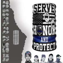 E-Taktik Extreme Serve Honor And Protect Yazılı Boyunluk Bandana Baf Toka Maske Saçbandı