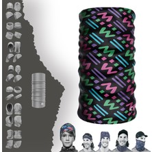 E-Taktik Extreme Karışık Renkli Sıralı Desenli Boyunluk Bandana Baf Toka Maske Saçbandı