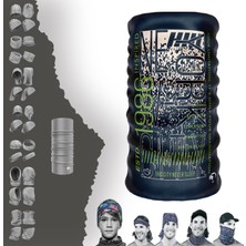 E-Taktik Extreme Yeşil Krem Yazılı Newyork 1986 Bandana Baf Toka Maske Saçbandı