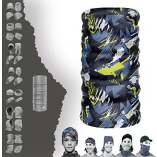E-Taktik Extreme Karışık Sarı Desenli Boyunluk Bandana Baf Toka Maske Saçbandı