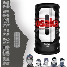 E-Taktik Extreme Kırmızı Osaka Yazılı Siyah Boyunluk Bandana Baf Toka Maske Saçbandı