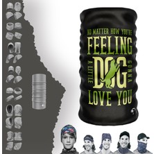 Extreme Dog Love You Yazılı Bej Yeşil Boyunluk Bandana Baf Toka Maske Saçbandı