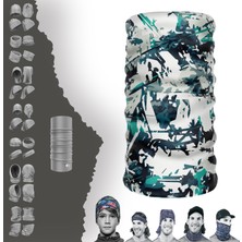E-Taktik Extreme Karışık Beyaz Lacivert Desenli Boyunluk Bandana Baf Toka Maske Saçbandı