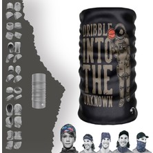 E-Taktik Extreme Kahverengi Astronot Desenli Siyah Boyunluk Bandana Baf Toka Maske Saçbandı