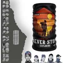 E-Taktik Extreme Never Stop Yazılı Günbatımı Boyunluk Bandana Baf Toka Maske Saçbandı