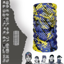 E-Taktik Extreme Mor Sarı Karışık Desenli Boyunluk Bandana Baf Toka Maske Saçbandı