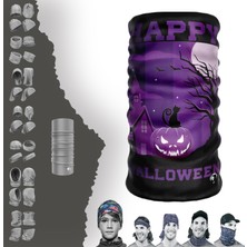 E-Taktik Extreme Mor Halloween Boyunluk Bandana Baf Toka Maske Saçbandı