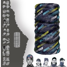 E-Taktik Extreme Çizgili Lacivert Boyunluk Bandana Baf Toka Maske Saçbandı