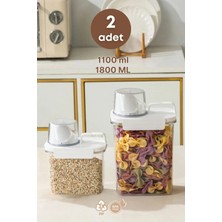 Wesken Sızdırmaz Akıllı Ölçülü 1100 M+1800 Ml 2'Li Saklama Kabı Organizer