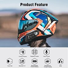 Prepare Kask Intercom Bluetooth Kulaklık Su Geçirmez Bluetooth Motosiklet Kulaklık 5.0 Motosiklet Kulaklık