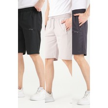 RDR-X Erkek Siyah - Gri - Füme Dalgıç Kumaş 3'lü Şort Paketi