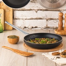 Evren 24 cm Chef Maksi Tava, Horeca Non-Stick Kızartma Tavası (Çelik Çubuk Kulp)