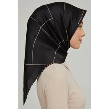 Armine İpek Eşarp Nostalji - 8655-01 Siyah Vizon Twill