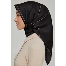 Armine İpek Eşarp Nostalji - 8655-01 Siyah Vizon Twill