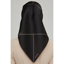 Armine İpek Eşarp Nostalji - 8655-01 Siyah Vizon Twill
