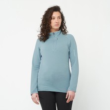 Salomon Essential Lightwarm Kadın Yarım Fermuar Polar - Mavi