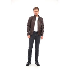 Sare Mod Erkek Biker Deri Ceket Deri Mont