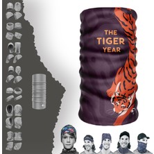 E-Taktik Extreme Turuncu Kaplanlı Boyunluk Bandana Baf Toka Maske Saçbandı