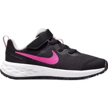 Nike Revolution 6 Walk Shoes Lastik Ipli Kolay Giyimli Yürüyüş Ayakkabısı Siyah Pembe Swoosh