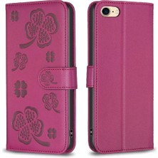 Mays Shop IPhone 6 Için Flip Case/6s Çok Renkli Pu Deri Kart Yuvaları Tutucu Yonca (Yurt Dışından)