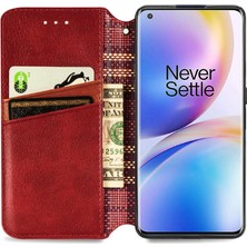 Mays Shop Oneplus 8 Pro Cüzdan Fonksiyonu Için Kılıf Deri Kılıf Kapak Çevirin Moda (Yurt Dışından)