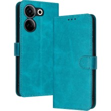 Mays Shop Tecno Camon 20 Pro 4g Pu Deri Için Toka ile Kart Yuvası ile Flip Case (Yurt Dışından)