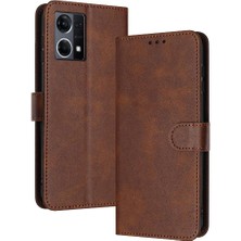 Mays Shop Kart Yuvası ile Oppo Oppo 7 4g Pu Deri Saf Renk Için Flip Case (Yurt Dışından)